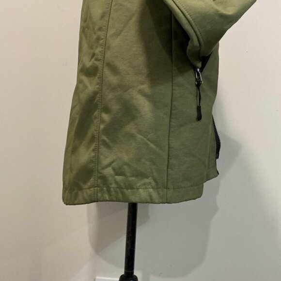 Bench Green Softshell Hooded Long Coat Size large - Picture 9 of 16